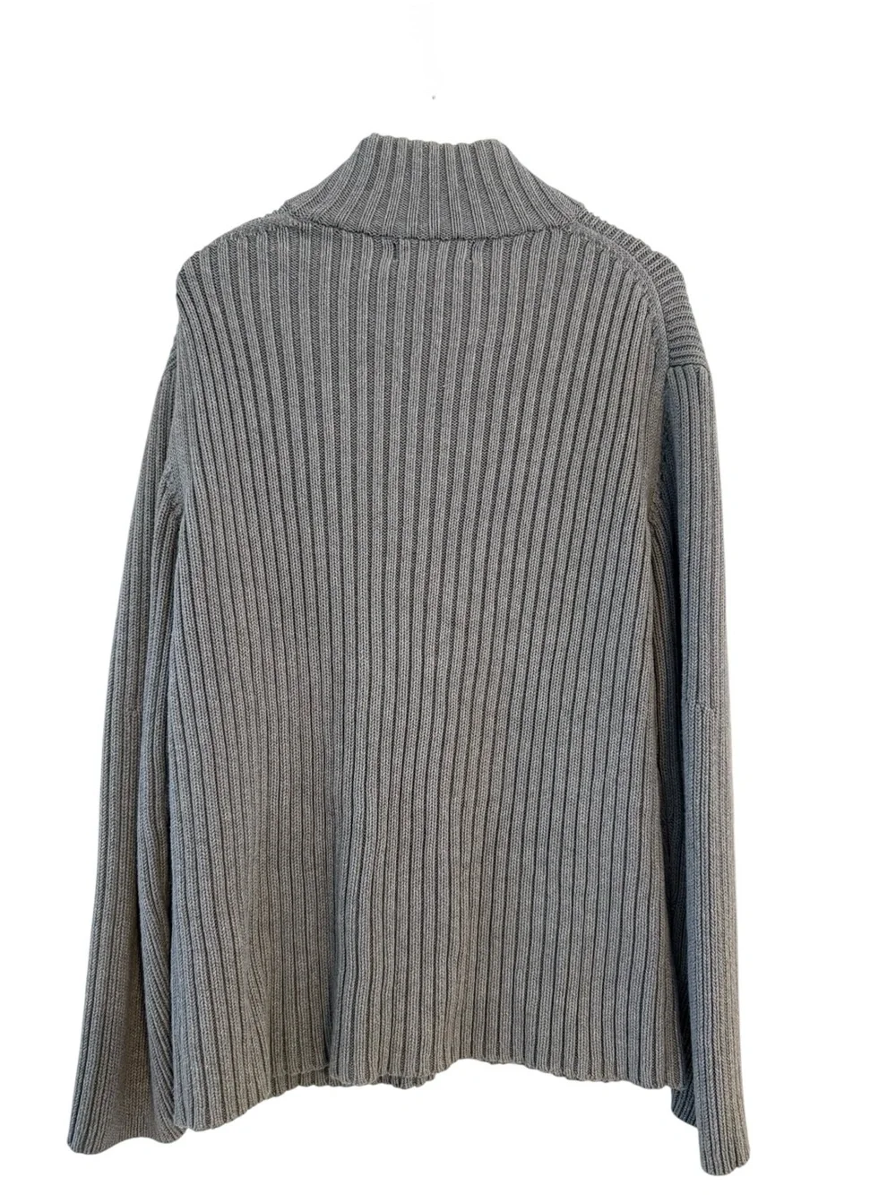Banana Republic Ribbed Sweater 100% Cotton Grey Mockneck Pullover Men’s Size XL